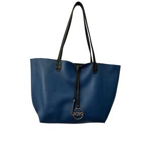 BCBG Reversible Large Tote Black Blue